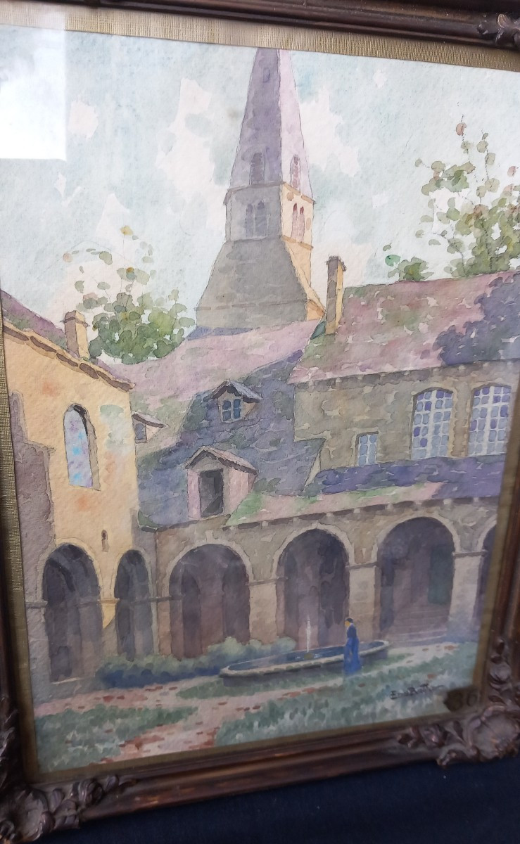 Ernest Berthier 1873-1967. Cloister Cremieu Dauphiné Isère -photo-3