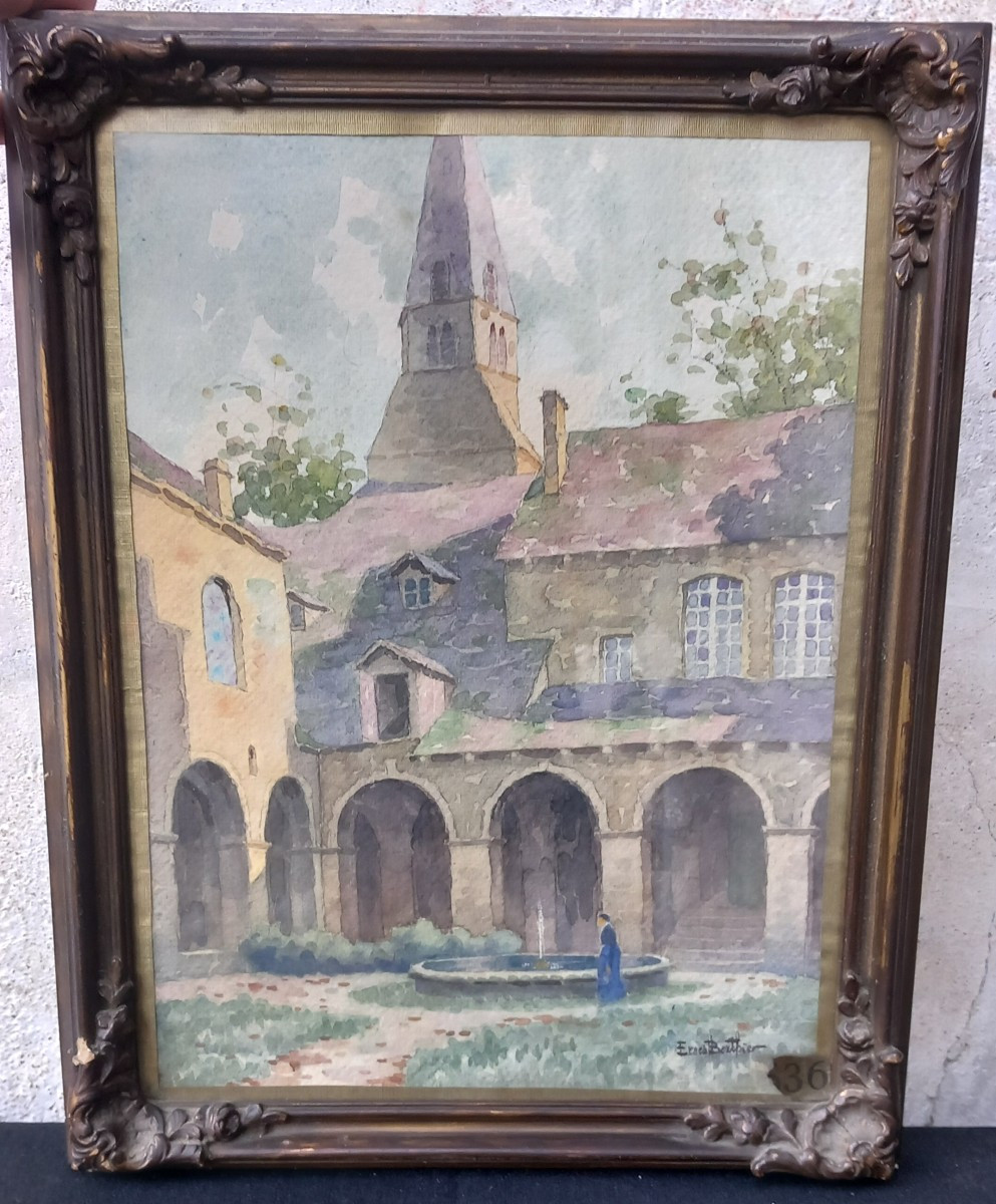Ernest Berthier 1873-1967. Cloister Cremieu Dauphiné Isère 
