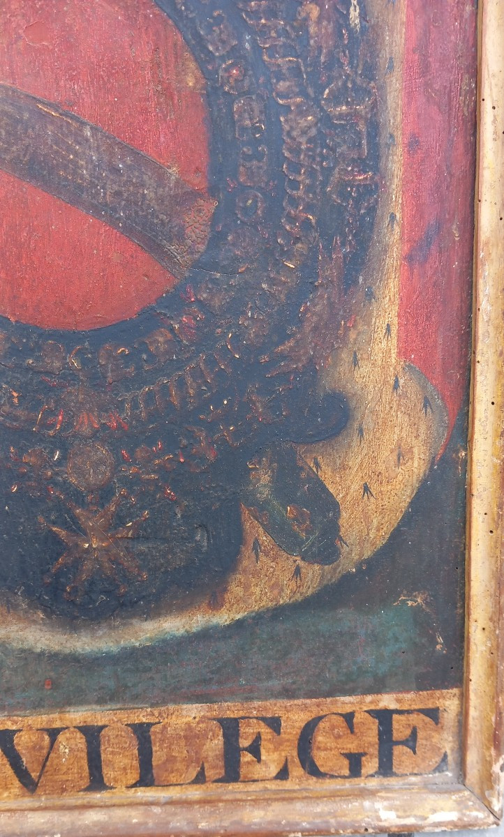 Panel Painted With The Coat Of Arms Of The Maréchal Duc De Noailles, Governor Of Roussillon 18th Century-photo-4