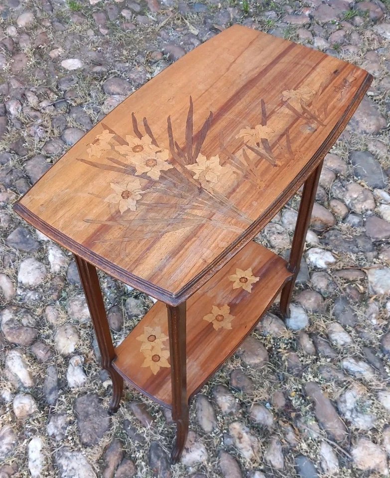 Emile GALLE Table Art Nouveau à Décor aux Narcisses  Ecole de Nancy-photo-1