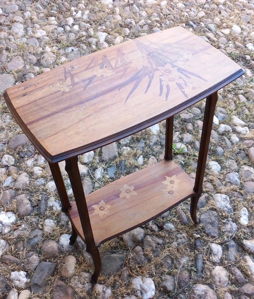 Emile GALLE Table Art Nouveau à Décor aux Narcisses  Ecole de Nancy-photo-3