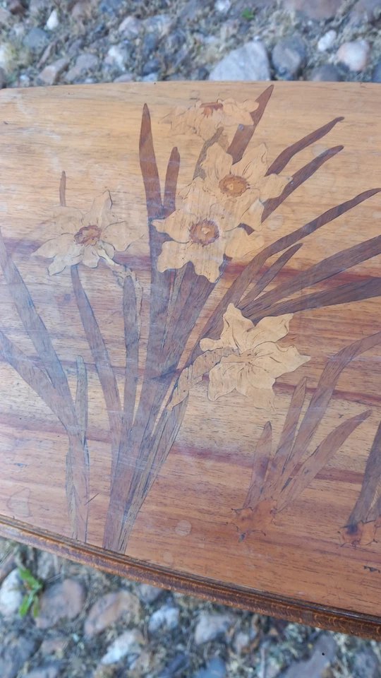 Emile GALLE Table Art Nouveau à Décor aux Narcisses  Ecole de Nancy-photo-5