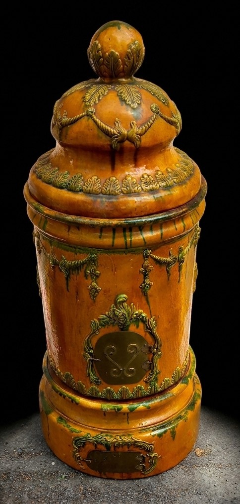 Poêle en Céramique de Majorque (Baléares) en Faience Glacurée vers 1900