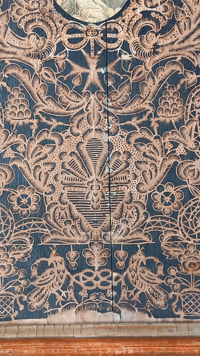 Canivet Papier Découpé 17th Century Pieta Medallion By Mignard-photo-1