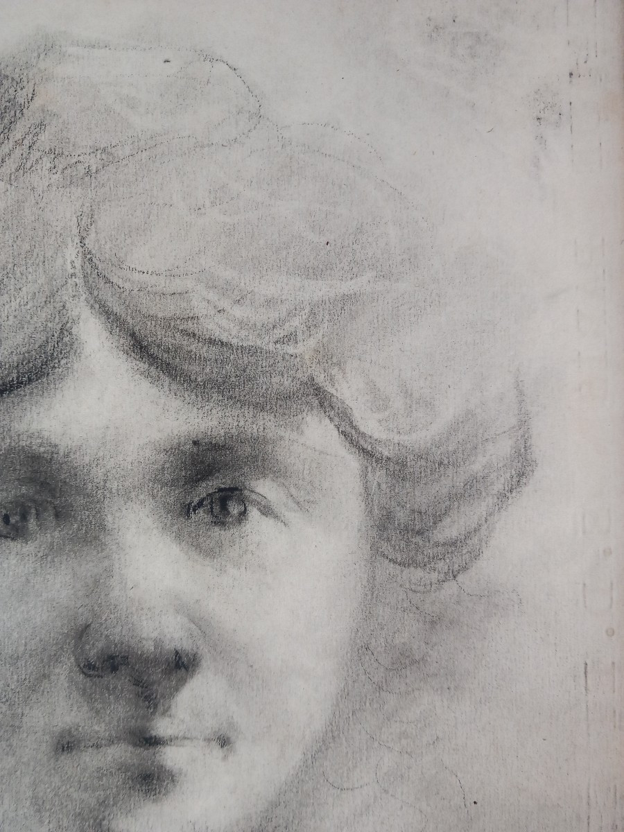  Eugène REGAGNON Portrait d'Elegante Jeune Fille Dessin Crayon sur Papier-photo-3