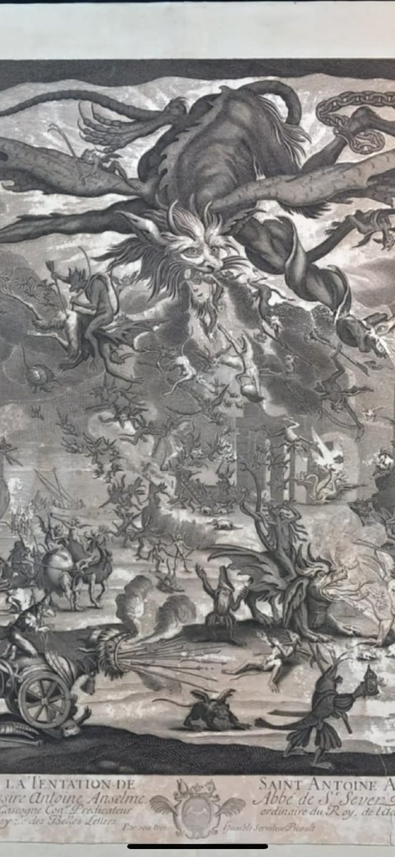 The Temptation Of Saint Anthony, 2nd Version By Jacques Callot Picault, 18th-century Print, Hel-photo-2