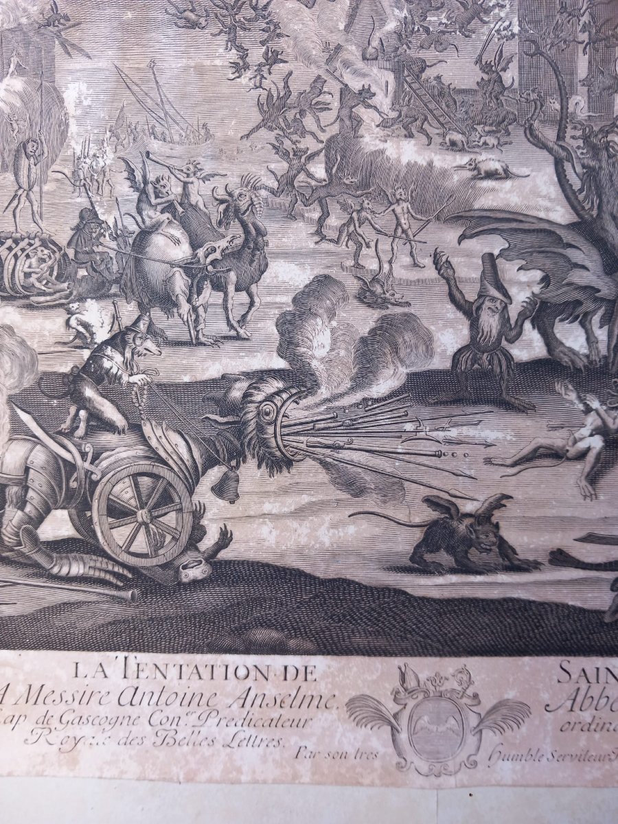 The Temptation Of Saint Anthony, 2nd Version By Jacques Callot Picault, 18th-century Print, Hel-photo-3