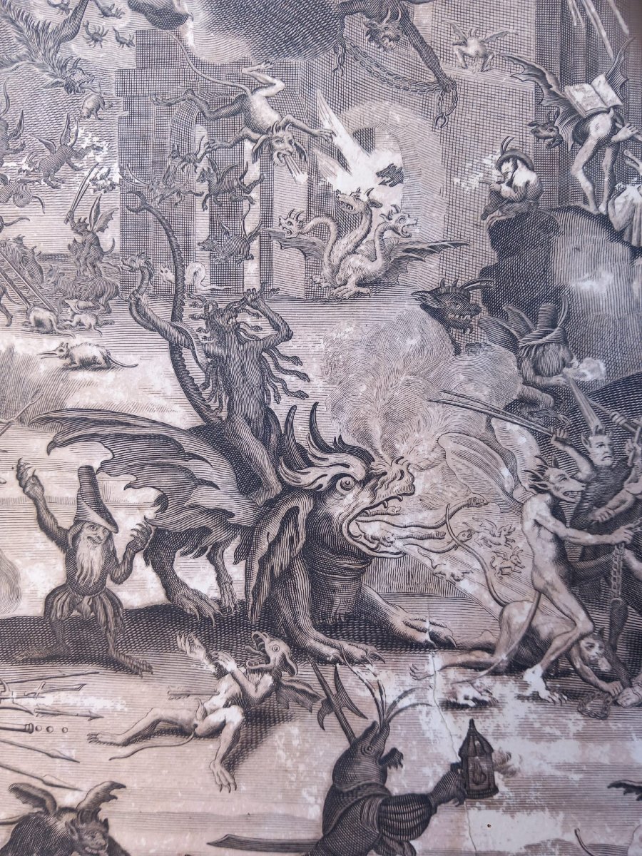 The Temptation Of Saint Anthony, 2nd Version By Jacques Callot Picault, 18th-century Print, Hel-photo-4