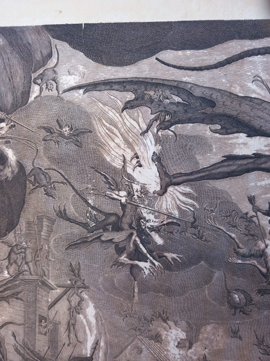The Temptation Of Saint Anthony, 2nd Version By Jacques Callot Picault, 18th-century Print, Hel-photo-2