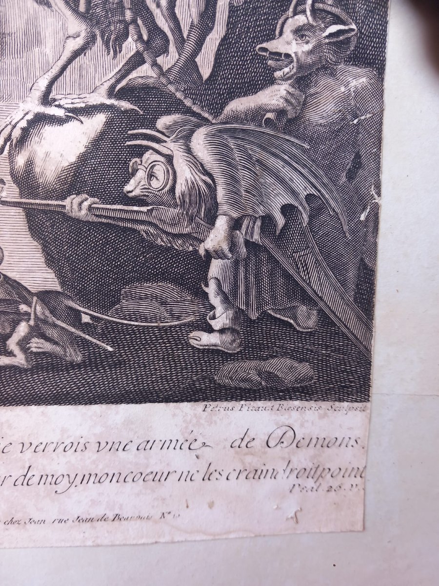 The Temptation Of Saint Anthony, 2nd Version By Jacques Callot Picault, 18th-century Print, Hel-photo-4