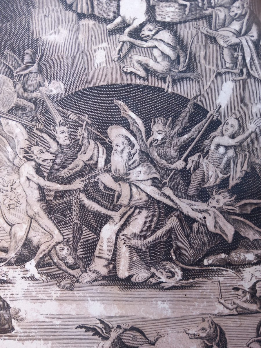 The Temptation Of Saint Anthony, 2nd Version By Jacques Callot Picault, 18th-century Print, Hel-photo-7