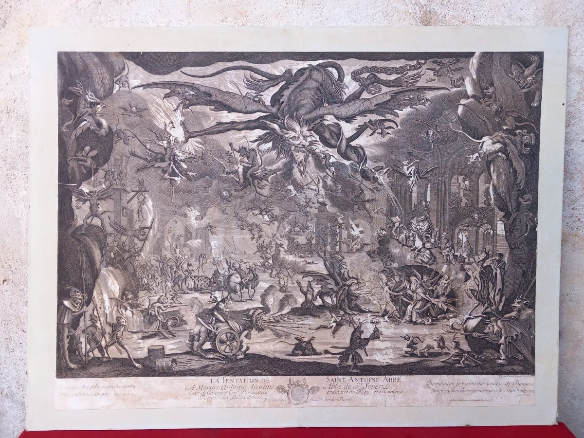 The Temptation Of Saint Anthony, 2nd Version By Jacques Callot Picault, 18th-century Print, Hel