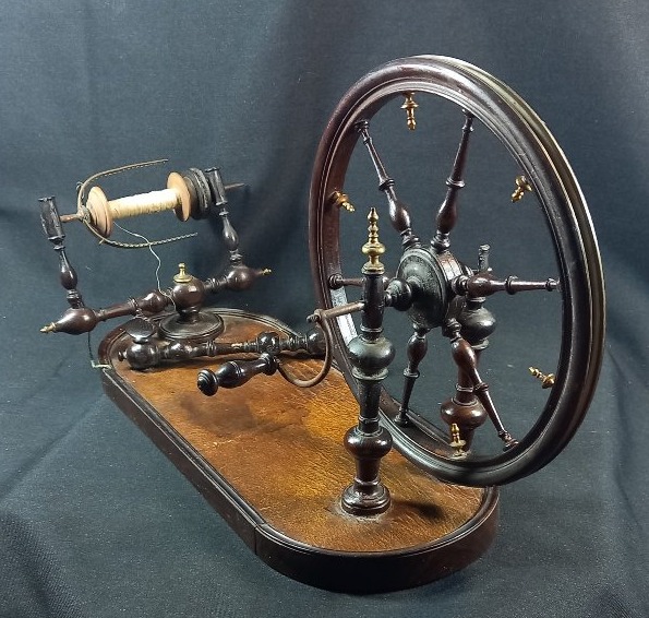 Antique Louis XV-era Silk Spool Wheel, Gilded Bronze And Turned Mahogany, With A 