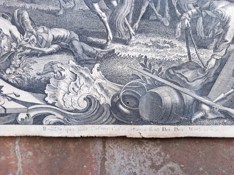 Bataille de la Montagne Blanche à Prague 1620 Tchéquie Grande Gravure XVIIe siècle-photo-4