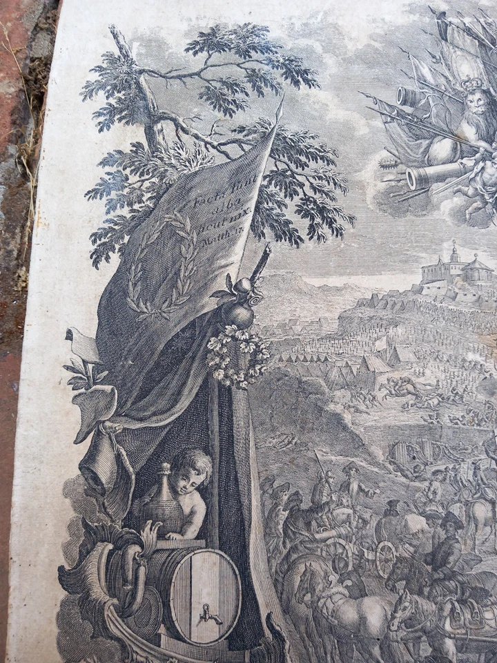 Bataille de la Montagne Blanche à Prague 1620 Tchéquie Grande Gravure XVIIe siècle-photo-6