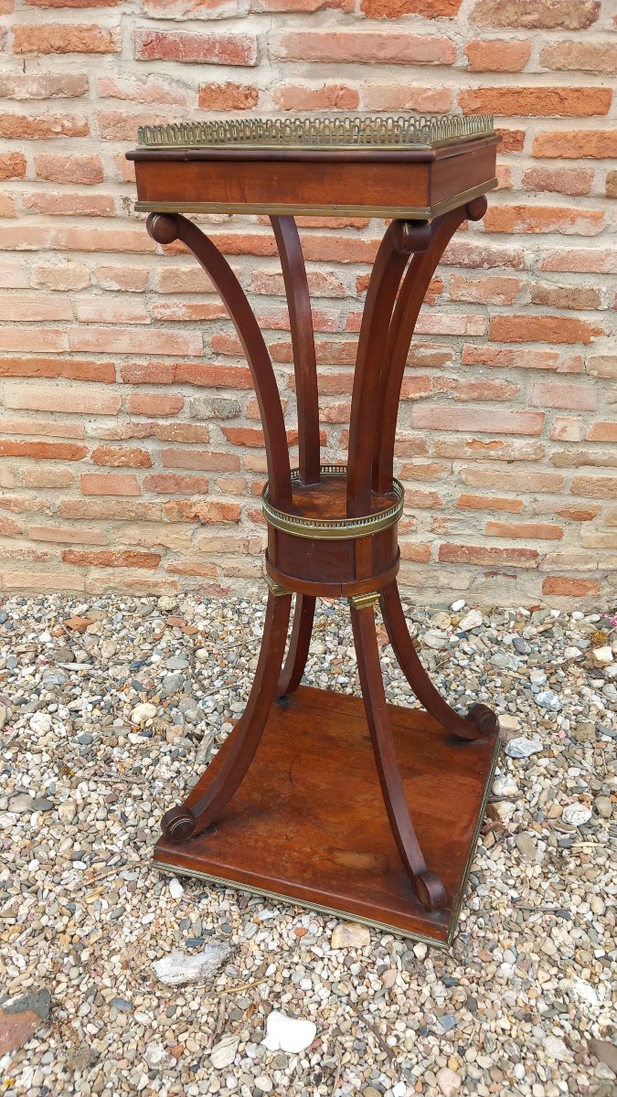 Guéridon Curule en Acajou et Bronze Epoque Directoire Empire XIXe