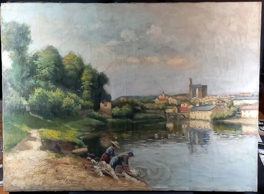 Jan Jacob Lodewijk TEN KATE Les Lavandieres sur les Bords de la Vienne à Limoges 1917-photo-2