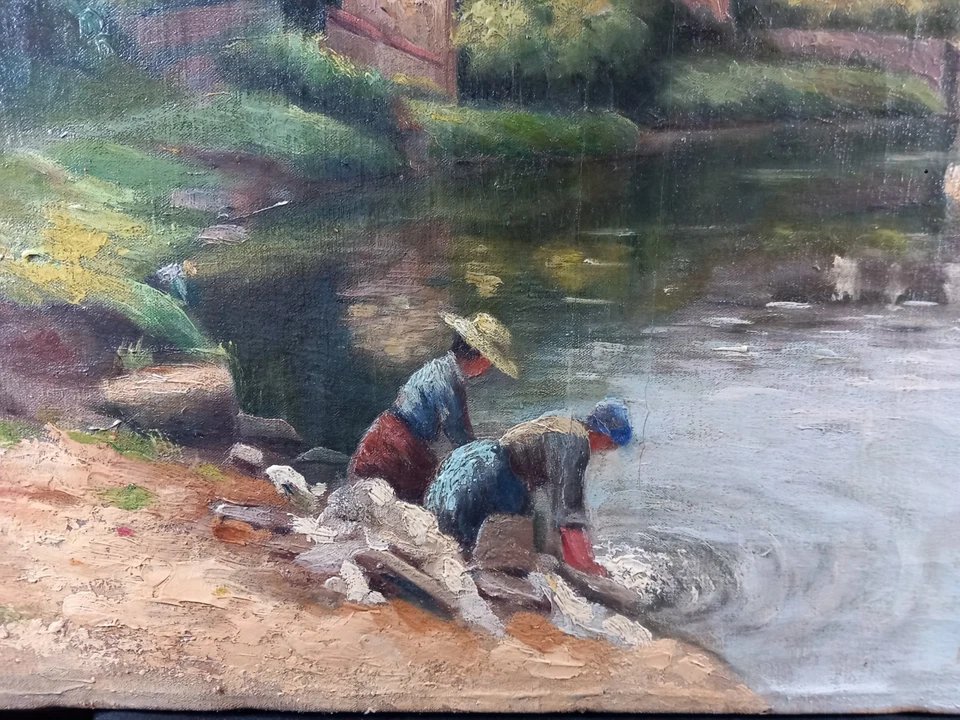 Jan Jacob Lodewijk TEN KATE Les Lavandieres sur les Bords de la Vienne à Limoges 1917-photo-4