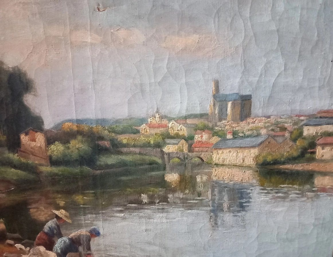 Jan Jacob Lodewijk TEN KATE Les Lavandieres sur les Bords de la Vienne à Limoges 1917