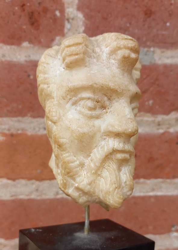 Petite Tête d'Homme en Marbre Production ostrogothique IVe–VIe siècle après J.-C.-photo-2