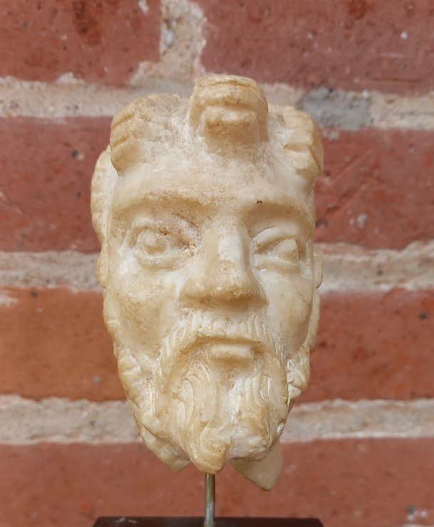 Petite Tête d'Homme en Marbre Production ostrogothique IVe–VIe siècle après J.-C.-photo-3