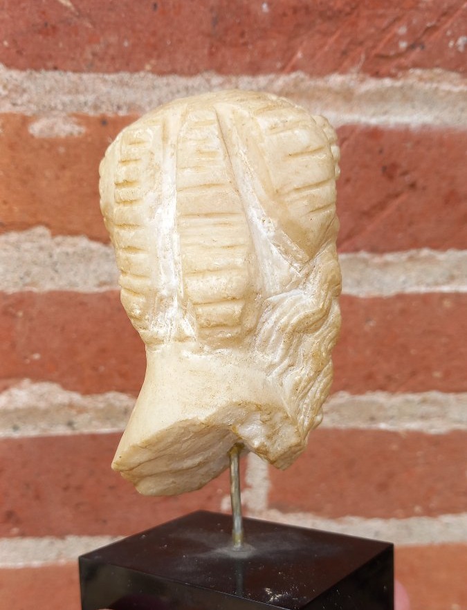 Petite Tête d'Homme en Marbre Production ostrogothique IVe–VIe siècle après J.-C.-photo-3