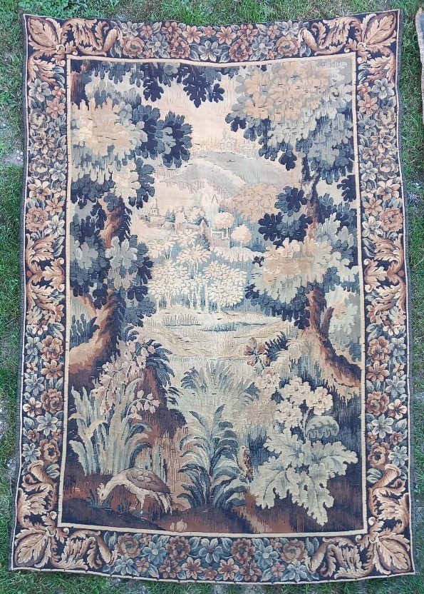 Paire de Tapisseries Verdure de Style XVIIIe siècle, Fin du XIXe ou début du XXe siècle. 