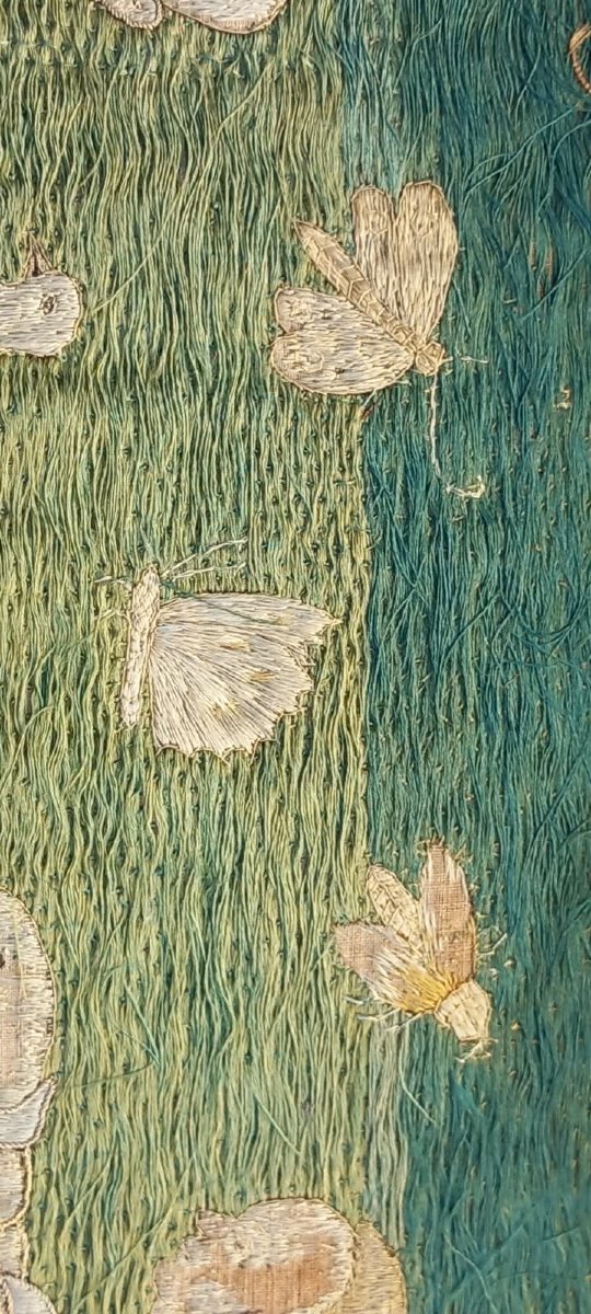 Panneau brodé anglais – Jardin merveilleux Angleterre Textile XVIIe siècle-photo-1