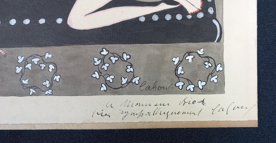 Curiosa Drawing Lesbian Homosexuality 20th Century Ink And Watercolor Cahout Alice Rousseau Drouard-photo-2