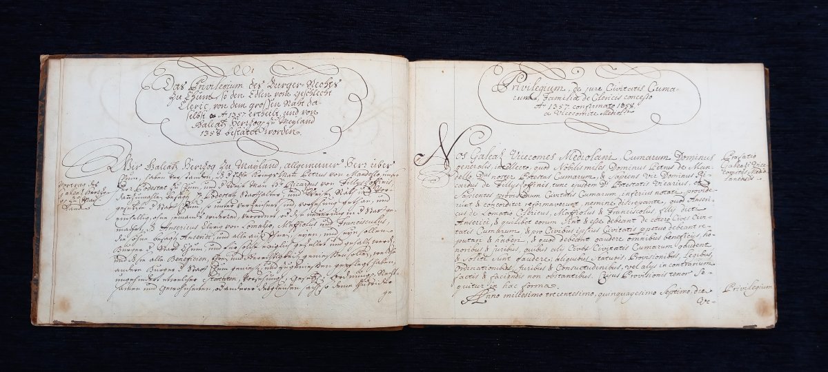Manuscrit Histoire de la Noblesse de la Famille Von Cléric Suisse Coire (Grisons) Héraldique-photo-1