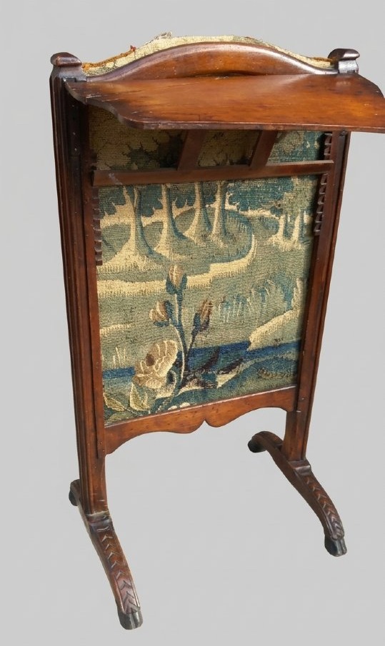 "billet-doux" Fireplace Screen With Tapestry Shelf, 18th Century, Regency And Louis XV Periods -photo-2