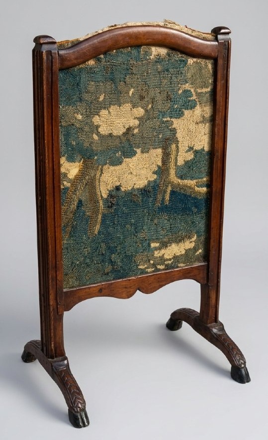 "billet-doux" Fireplace Screen With Tapestry Shelf, 18th Century, Regency And Louis XV Periods 