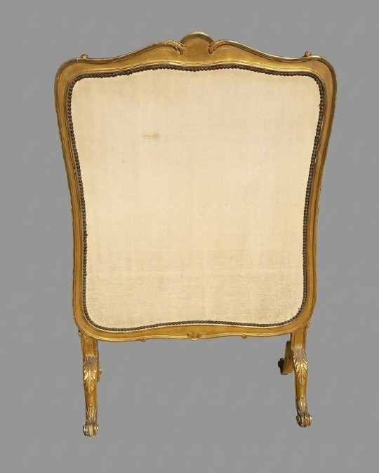 Grand Ecran de Cheminée Bois Doré Style Louis XV Régence Panneau Tapisserie Ep. Napoléon III-photo-2