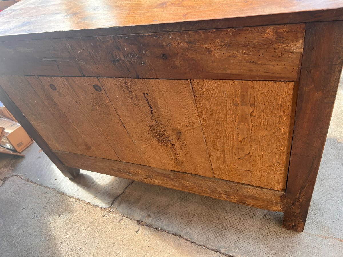Commode dite "Arbalète" Noyer Sculpté Première Moitié du XVIIIe siècle-photo-6