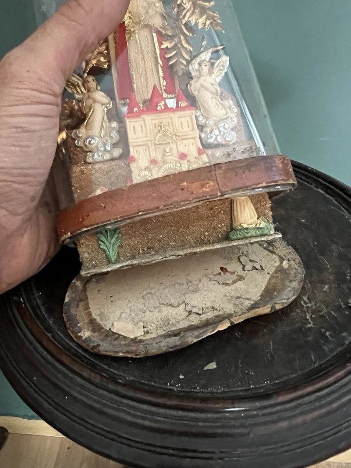 Virgin And Child In Salt Dough Under A Glass Dome—19th-century Folk Art From A Convent -photo-6