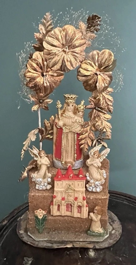 Virgin And Child In Salt Dough Under A Glass Dome—19th-century Folk Art From A Convent 