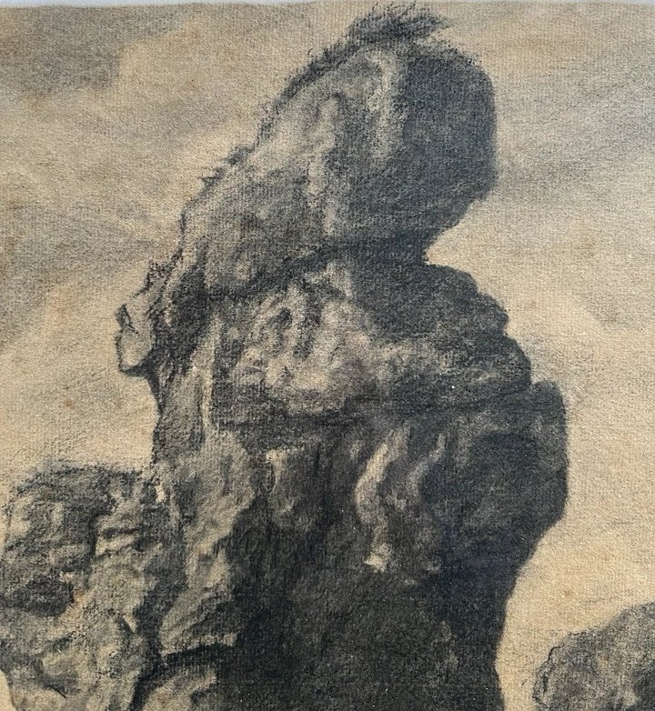 André GUERS Paysage au Rocher dans l'Aveyron (Millau)  Signé et daté 1906-photo-2