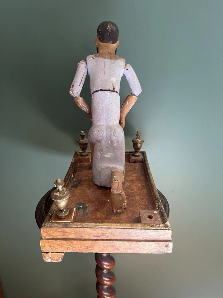 Capipote Christ Pénitent Bois Polychrome Catalogne Espagne XIXe Mannequin Articulé-photo-4