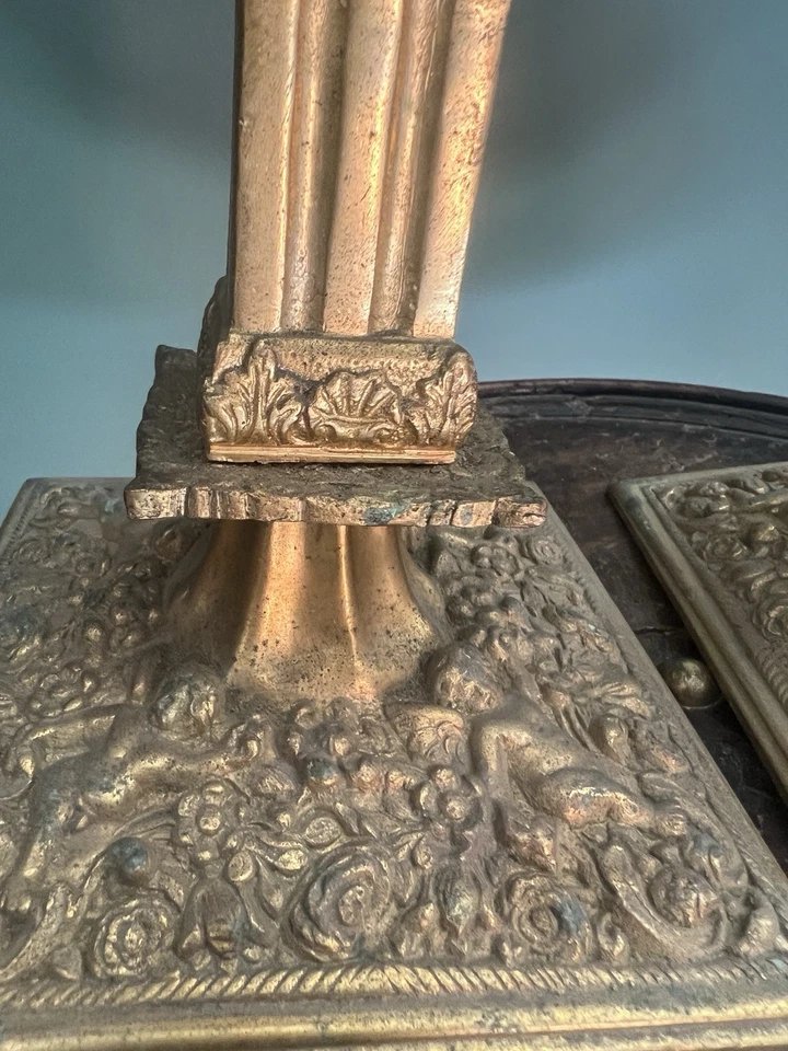 Pair Of "a La Financière" Candleholders, Bronze, 19th Century-photo-2