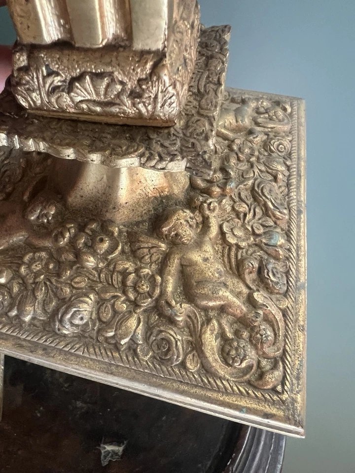 Pair Of "a La Financière" Candleholders, Bronze, 19th Century-photo-4