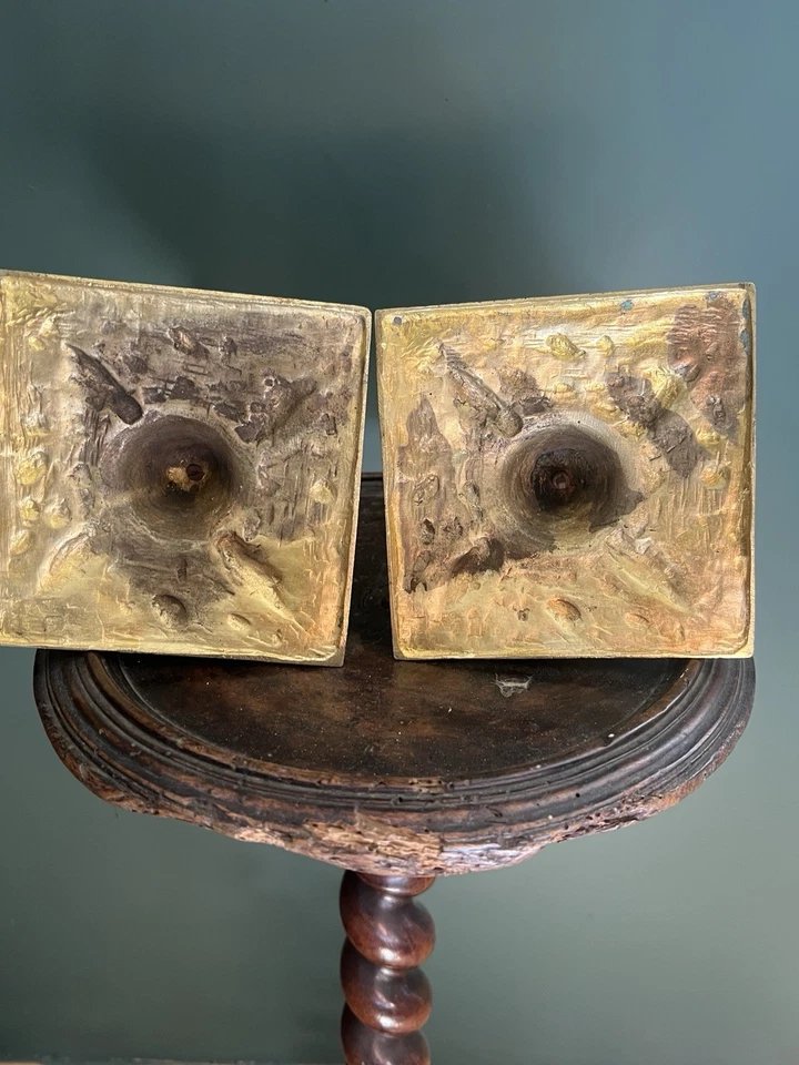 Pair Of "a La Financière" Candleholders, Bronze, 19th Century-photo-8