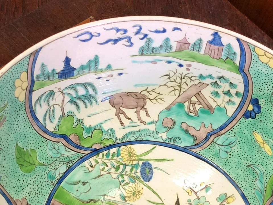 Coupe Porcelaine de Chine Famille Verte Wangsai Emaux sur Couverte Monture Bronze XIXe -photo-4