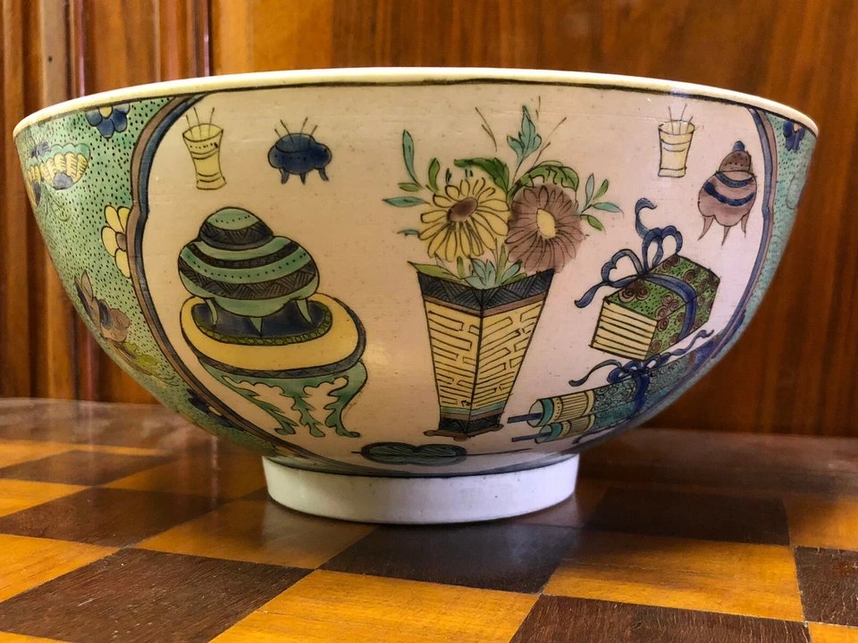 Coupe Porcelaine de Chine Famille Verte Wangsai Emaux sur Couverte Monture Bronze XIXe -photo-2
