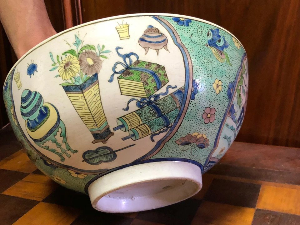 Coupe Porcelaine de Chine Famille Verte Wangsai Emaux sur Couverte Monture Bronze XIXe -photo-3