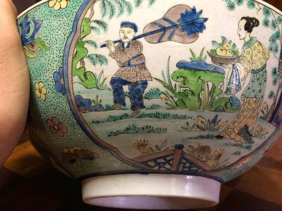 Coupe Porcelaine de Chine Famille Verte Wangsai Emaux sur Couverte Monture Bronze XIXe -photo-5