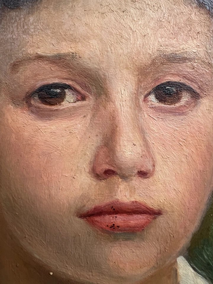 André Guers, “portrait Of Edmond,” La Bastide-pradines, Aveyron, Oil On Canvas, 20th Century -photo-3