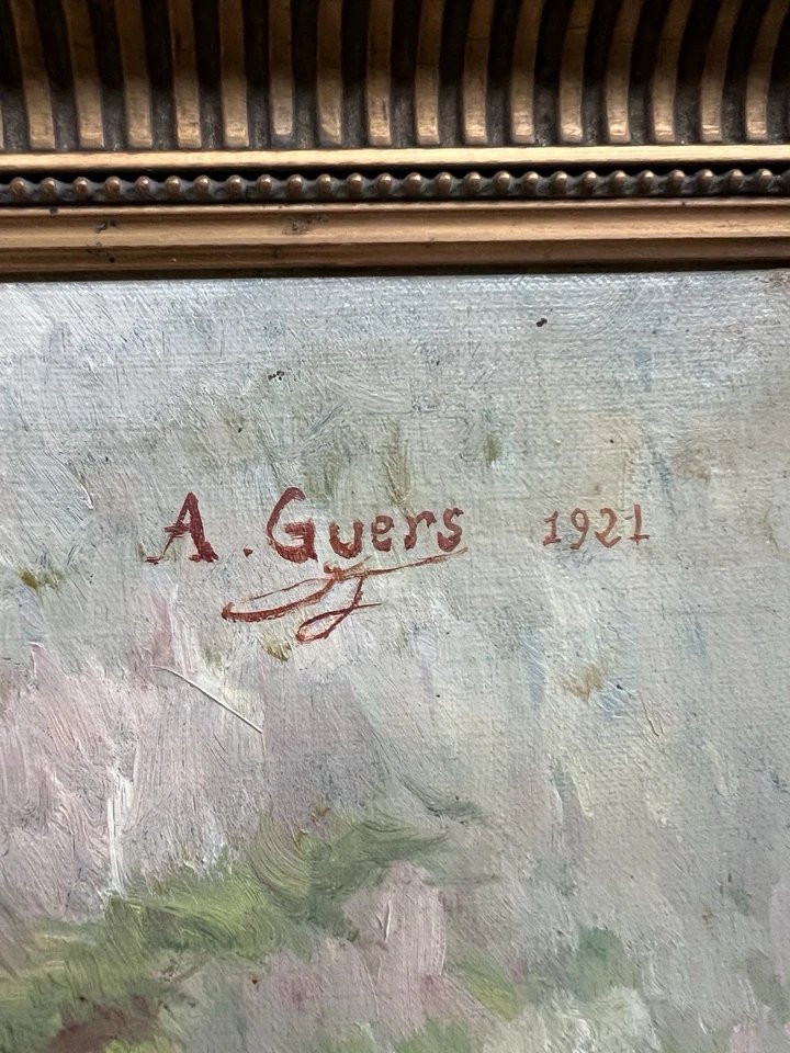 André Guers, “portrait Of Edmond,” La Bastide-pradines, Aveyron, Oil On Canvas, 20th Century -photo-5