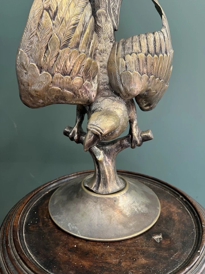 19th-century Silver-plated Bronze Parrot—decorative Figurine-photo-1