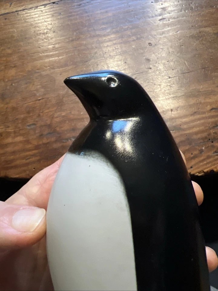 Statuette de Pingouin Manchot Céramique XXe Art Déco Sculpture Animalière-photo-5