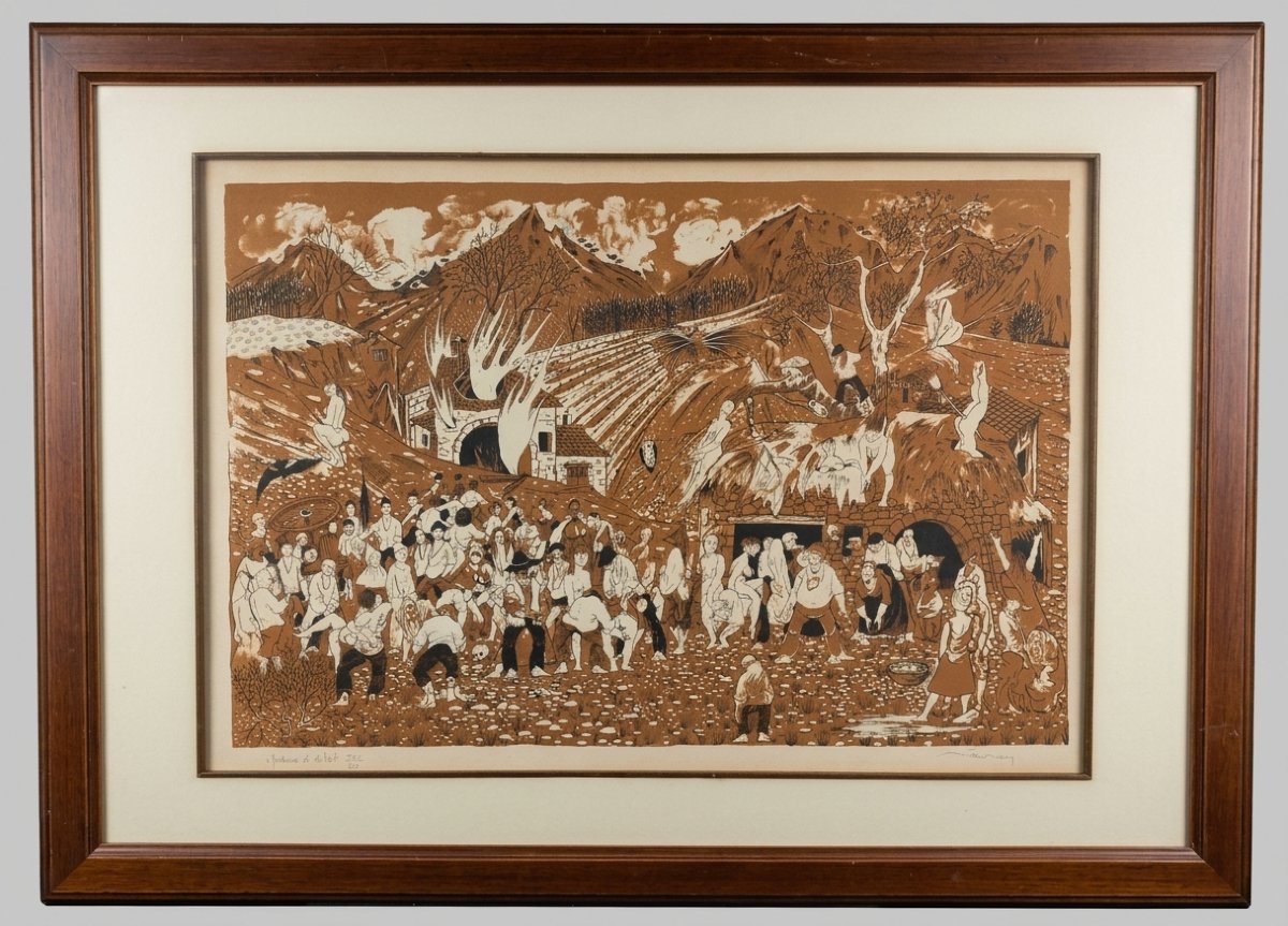 Max Savy, The Witches' Sabbath (albi, Tarn / Carcassonne, Aude), 20th-century Lithograph